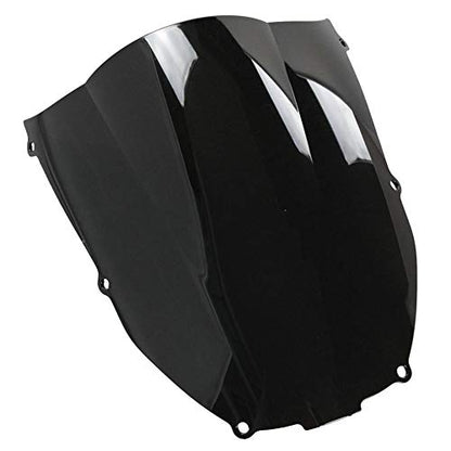 Motorcycle Double Bubble Smoke Windshield for Kawasaki ZX6R 636 2003 2004 ZX-6R 03 04 ZX636 ABS Plastic Windshield Windscreen Black - color: 2