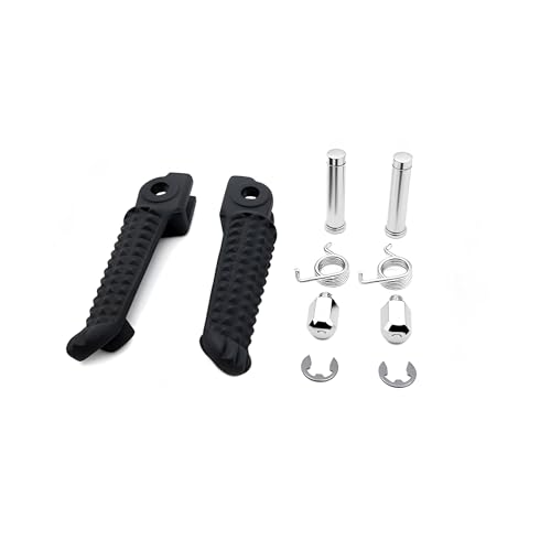Motorcycle Footpeg Front Footpegs Footrests Fit for Yamaha YZF R6 1999-2012 YZF R1 1998-2014 R6S 2003-2008 - color: Black-Front