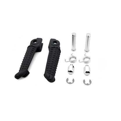 Motorcycle Footpeg Front Footpegs Footrests Fit for Yamaha YZF R6 1999-2012 YZF R1 1998-2014 R6S 2003-2008 - color: Black-Front