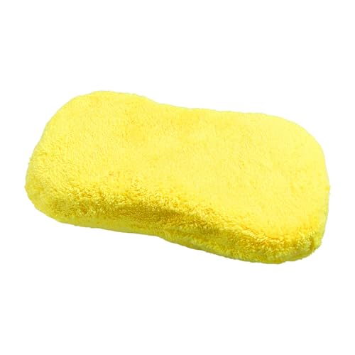 Car Wash Sponge, Large Microfiber Applicator Pad Non-Scratch Detailing Foam, Extra Absorbent Cleaning Sponge Universal Washing Supplies for Cars Trucks Motorcycles (Yellow) - color: Yellow