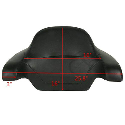 TCMT 13.7" King Motorcycle Trunk Backrest Pad Two Up Mounting Rack Fit For Harley 2014-2025 Touring CVO Road King Road Glide Street Glide Electra Glide Pack - color: Style B Black 2 Up Rack#1