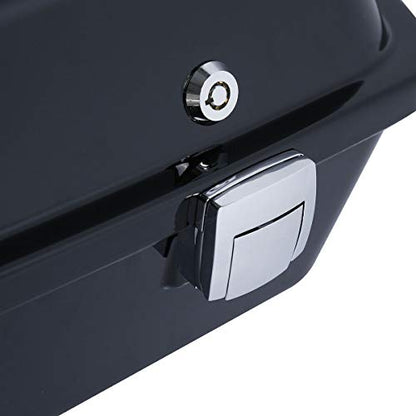 TCMT Razor Motorcycle Trunk Box Backrest Pad Fit For Harley 2009-2013 Touring Road Glide Street Glide Electra Glide Road King 2009-2013 (Chrome Latches)- Pack - color: Chrome Lacthes Trunk+Backrest