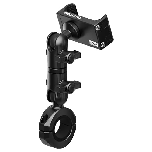 Tackform Black Motorcycle All Metal Phone Mount - 20MAXX Spring Cradle | 3.5" Long Reach Arm | Universal Clamp Fits 7/8" to 1-1/4" Handlebars | Aluminum | Compatible with All iPhones, Galaxy, More - color: Black, size: 7/8" to 1-1/4"