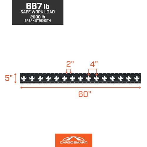 CARGOSMART X-Track Rail, 60" - 1 Pk - Matte Black - color: Matte Black, style: 60" - 1 Pk
