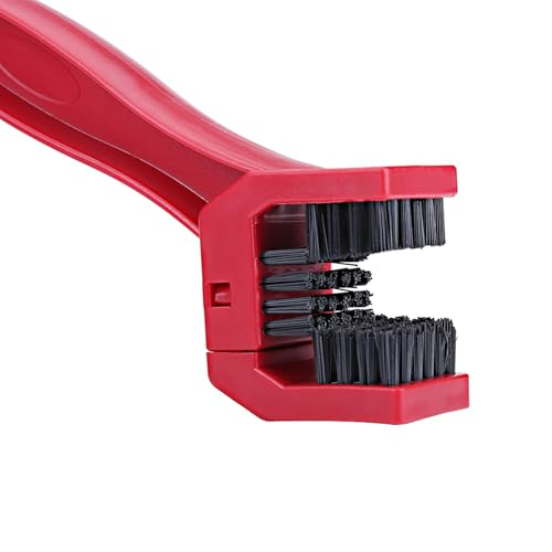 Keenso Motorcycle Chain Cleaning Brush, Lightweight Nylon ABS Bike Chain Cleaner Tool for Motocross (Red)