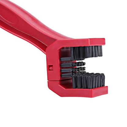 Keenso Motorcycle Chain Cleaning Brush, Lightweight Nylon ABS Bike Chain Cleaner Tool for Motocross (Red)
