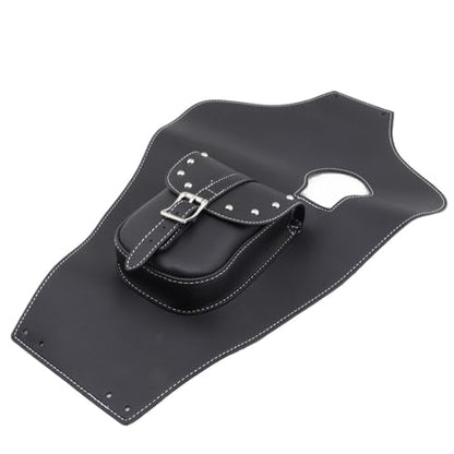 Motorcycle Black Artificial Leather Tank Cap Panel Bag For Yamaha Virago 750 XV750 XV1100