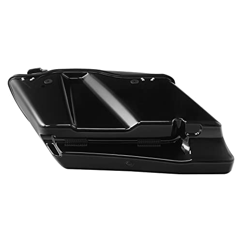 XFMT Motorcycle Saddlebags 4" Stretched Hard Saddle Bags Extended Saddlebags W/Black Latches For Harley Touring CVO Road King Street Glide Road Glide Electra Glide 2014-2024, Vivid Black - color: 4" Stretched-Vivid Black W/ Black Latches