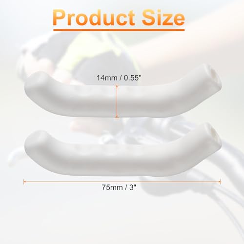 HARFINGTON 1 Pair Bike Brake Lever Cover Silicone Anti-Slip White | Brake Lever Grip Protector Handle Protection Covers Sleeve for Mountain Road Bike Cycling - color: White