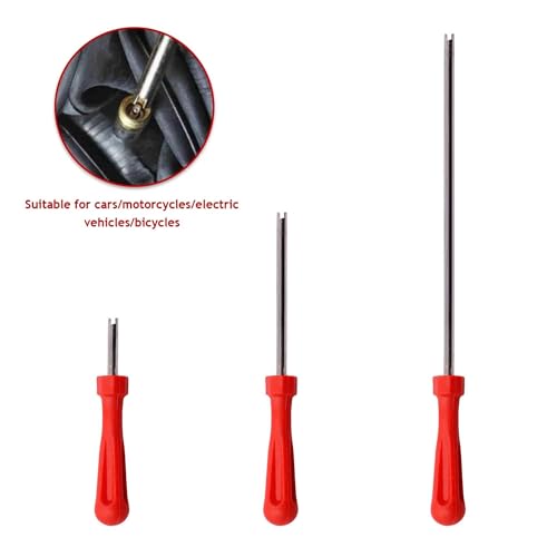 3 Pack Tire Valve Stem Removal Tool 9 Inch Extra Long Shrader Valve Core Remover Valve Core Removal Tool for Car Truck Inner Dual Wheel Tire Valve Stems Motorcycle Lawn Mower ATV RV Trailer