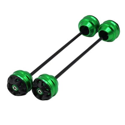 Compatible with Z900 Z900RS Z900SE Z650 NA400 N650 Motorcycle Front Rear Axle Fork Wheel Crash Sliders Protector Pad(Green) - color: Green