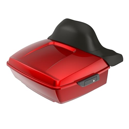 Advanblack 2024 Road Glide King Tour Trunk Pack Compatible with Harley Touring CVO Road Glide, Street Glide, 2023.5 2024 2025 Detachable Mounting Rack, Full Backrest & Trunk Liners (Brilliant Red) - color: Brilliant Red