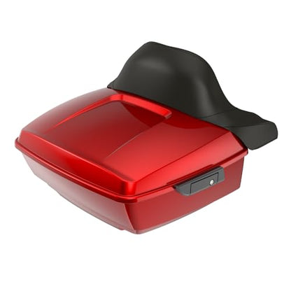 Advanblack 2024 Road Glide King Tour Trunk Pack Compatible with Harley Touring CVO Road Glide, Street Glide, 2023.5 2024 2025 Detachable Mounting Rack, Full Backrest & Trunk Liners (Brilliant Red) - color: Brilliant Red