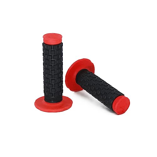 2pcs 7/8" Universal Motorcycle Hand Bar Grips Pillow Grip Anti-Slip Rubber Racing Grip for Dirt Bike Motocross CR80R/85R, CRF150R, CR125R/250R, CRF450R（Red）