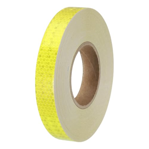 PATIKIL Reflective Tape, 1 Inch x 164 ft Waterproof Self Adhesive High Visibility Caution Warning Safety Tape Outdoor Reflector for Trucks Trailers Cars, Fluorescent Yellow - color: Fluorescent Yellow, size: 1 IN x 164 FT