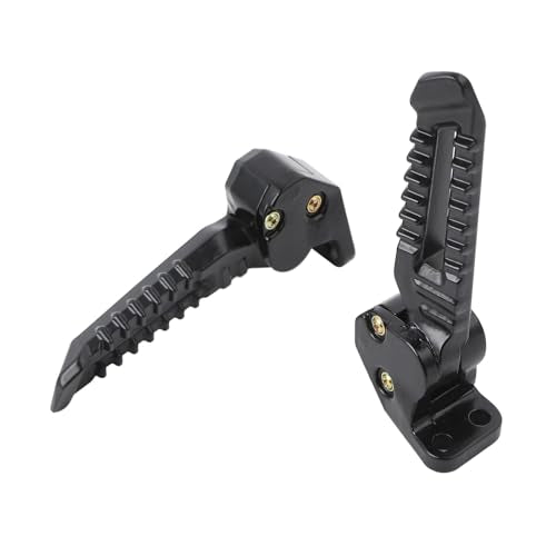 Mokuo Motorcycle Floding Footpegs in Aluminum Alloy Material Compatible with Yamaha Zuma Bws 125cc 2021+,Chinese Scooter Tank 150cc,1 Pair Footrest,Black Color - color: Black