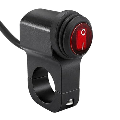 Motorcycle Handlebar Switch, 12V Waterproof Aluminum Alloy Handlebar Switches with On-Off Push Button, Headlight Fog Light Switches Fits 7/8" Handlebars, Motorcycle Accessories - color: 1 PCS