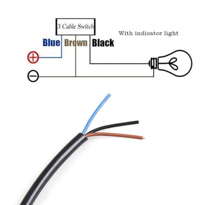 12V Waterproof Motorcycle Handlebar Light Switch Compatible with ATV Headlight Fog Spot On Off Control