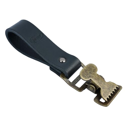 KUNN Leather Glove Clips for Work Glove Holders Heavy Duty Glove Belt Bronze Clip for Construction - color: Black