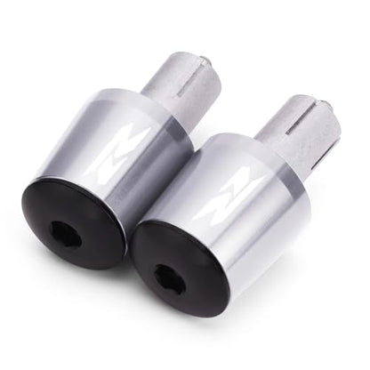 Motorcycle Handlebar End Plugs - Bar Ends Grips with Counterweight, Anti-Vibration Stabilizer, Crash Protector Slider Compatible with GSXR 125/150/250/600/750/1000 & GSR 750/600/400 - color: Silver