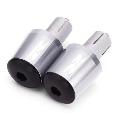 Motorcycle Handlebar End Plugs - Bar Ends Grips with Counterweight, Anti-Vibration Stabilizer, Crash Protector Slider Compatible with GSXR 125/150/250/600/750/1000 & GSR 750/600/400 - color: Silver