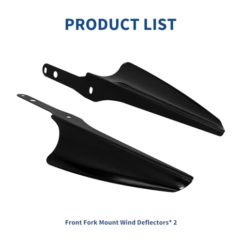 Front Fork Mount Wind Deflectors Windshield Fit for Harley Touring Street Glide Electra Glide Road King CVO FLHT FLHR FLHX 1995-2023 Black