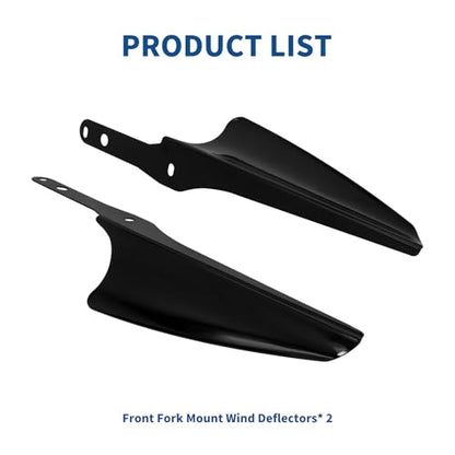 Front Fork Mount Wind Deflectors Windshield Fit for Harley Touring Street Glide Electra Glide Road King CVO FLHT FLHR FLHX 1995-2023 Black