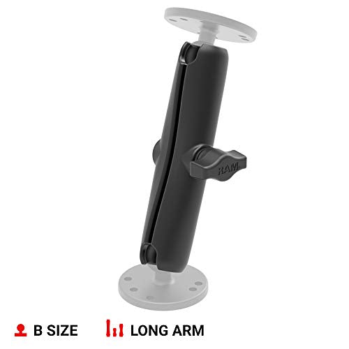 RAM Mounts Double Socket Long (6") Arm, Heavy-Duty Articulating Connector for Secure Mounting Compatible with B-Size 1" Ball Components RAM-B-201U-C - size: 6 in.