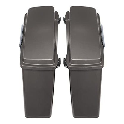 SLMOTO Hard Saddlebags Saddle Bags Trunk W/Chrome Latches For Harley Touring Road King Road Glide Street Glide Electra Glide 1994-2013 Pewter Pearl Motorcycle ABS - color: Glossy Painted(Chrome Latches)