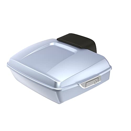Advanblack Atlas Silver Metallic Chopped Tour Trunk Pack Chrome Latches Compatible with Harley Touring 14-25 Road Glide Street Glide- Weather Resistant, Spacious Storage for Daily & Short Touring - color: Atlas Silver Metallic, size: Chopped Rear Tour Tru