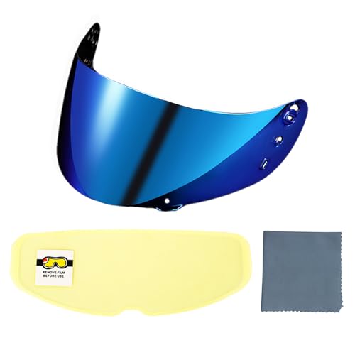 ICON IC04 Airframe Pro Airmada Airform Motorcycle Helmet Shield with Professional Anti Fog Film Set (Revo Blue + Antifog Film) - color: Revo Blue + Antifog Film