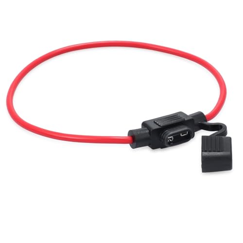 CAMWAY 10PCS Mini Blade Fuse Holder ATM/ATC - Waterproof 12V 20A Inline Wire Fuse for Car, Boat, RV, 14 AWG Copper, Safe & Reliable Circuit Protection