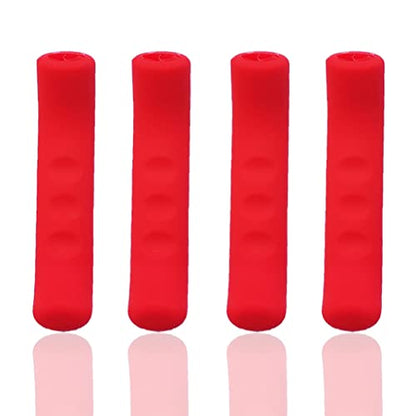 4 Pcs Bicycle Brake Levers Sleeve Silicone Gel Anti-Slip Brake Handle Protection Cover 2 Pair (Red) - color: Red