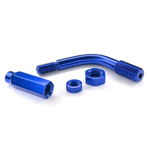 Throttle Cable Ends Adjuster 90 Degree Motorcycle Atlas Throttle Lock, Aluminum 90° Bendy Clutch Cable End Guide Adjuster Regulator Universal Accelerator Summit Cables Motorcycle Bike(Blue) - color: Blue