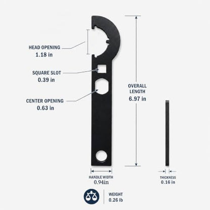 Carbon Steel Hook Spanner Wrench, 3/8-Inch Drive Wrench for Steering Stem Nut and Slotted Round Nut Removal, Installation and Tightening