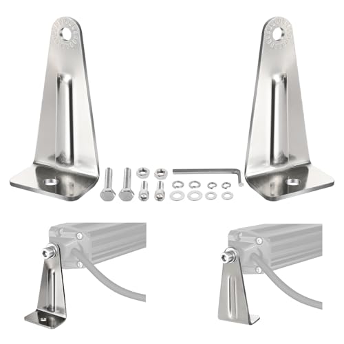 2PCS Light Bar Bracket Silver, SWATOW INDUSTRIES Universal Single Row LED Light Bar Mounting Brackets Straight/Curved Lights Mount for Wrangler Pickup Truck Off Road ATV UTV-M6 Mounts - color: Silver, size: For M6 Single Row