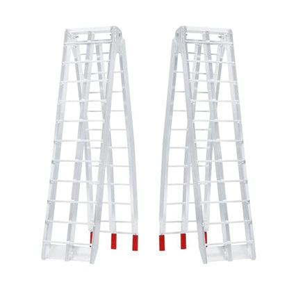 Aluminum Truck Ramps 1500lbs Capacity, 2pcs Folding Loading ATV Ramps for Pickup Trucks Bed,Trailer Ramp w/Load Straps for UTV/Motorcycle/Lawn Mower/Dirt Bike, Lightweight & Portable (89 * 11in) - size: 89*11in