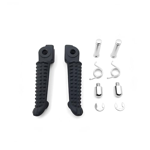 Motorcycle Footpeg Front Footpegs Footrests Fit for Yamaha YZF R6 1999-2012 YZF R1 1998-2014 R6S 2003-2008 - color: Black-Front