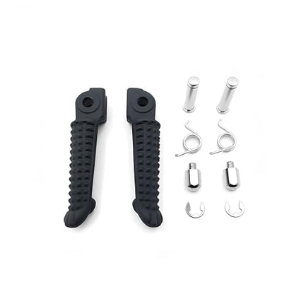 Motorcycle Footpeg Front Footpegs Footrests Fit for Yamaha YZF R6 1999-2012 YZF R1 1998-2014 R6S 2003-2008 - color: Black-Front