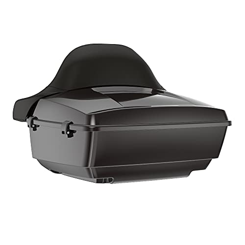Advanblack King Tour Trunk Pack, Black Mount Bracket & Top Luggage Rack Fit for 2009-Later Harley Touring, Road Glide, Street Glide Special, Road King, Electra Glide (Black Forest) - color: Black Forest