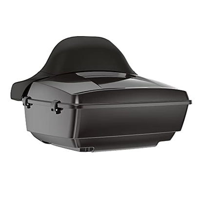 Advanblack King Tour Trunk Pack, Black Mount Bracket & Top Luggage Rack Fit for 2009-Later Harley Touring, Road Glide, Street Glide Special, Road King, Electra Glide (Black Forest) - color: Black Forest