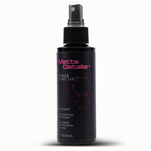 Molecule Helmet Matte Detailer | Premium Helmet Care | Cleans & Details Matte Finished Helmets, Visors, and Goggles | 4 Ounce