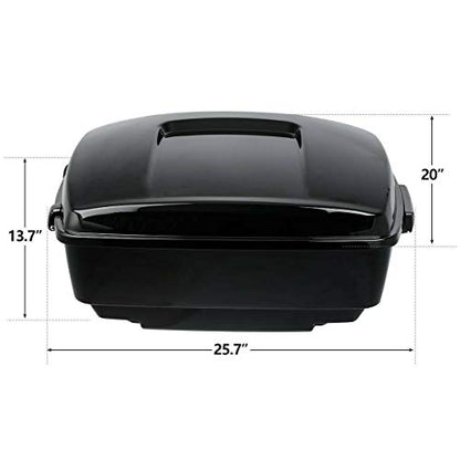 TCMT 13.7" King Motorcycle Trunk Top Luggage Rack Fit For Harley 2014-2025 Touring CVO Road King Road Glide Street Glide Electra Glide Pack - color: Style A+Luggage Rack