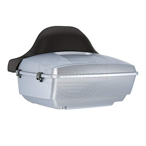 Advanblack Barracuda Silver Denim King Tour Trunk Pack, Black Mount Bracket, Top Luggage Rack, Orange Trunk Pak Liners Fit for 09-Later Harley Touring, Road Glide, Street Glide Special, Electra Glide - color: Barracuda Silver Denim