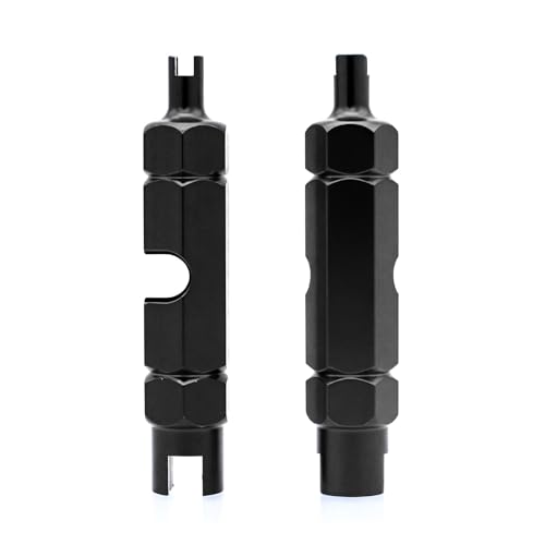 NEWHOOK 2 Pack Presta Valve Core Removal Tool Multi-Functional Bicycle Tire Valve Repair Tool for Schrader, Presta Valves, Tubeless Tire Stem Remover for Bikes, Cars and More - color: Black
