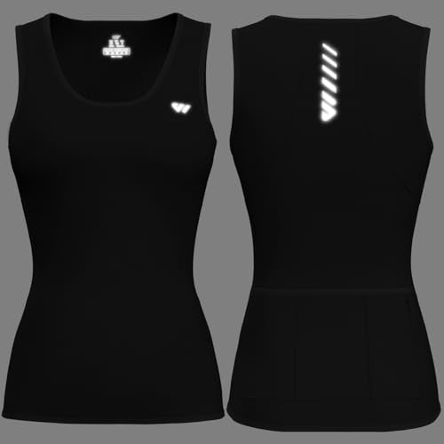Wulibike Sleeveless Cycling Jersey Women Running Shirts Vest bike top Summer Biking tank Basic Top With Pockets - color: 1-black, size: Medium