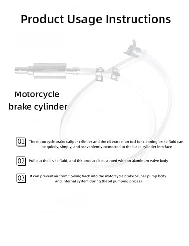 2 Sets Brake Bleeder Kit, Brake Bleeder Hose One Way Check Valve Tube Bleeding Tool Kit, Soft Tube with Metal Clips for Motorcycle Clutch
