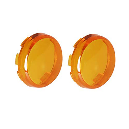NTHREEAUTO Bullet Turn Signal Light Lens Amber Cover Compatible with Harley Dyna Street Glide Road King - color: Amber