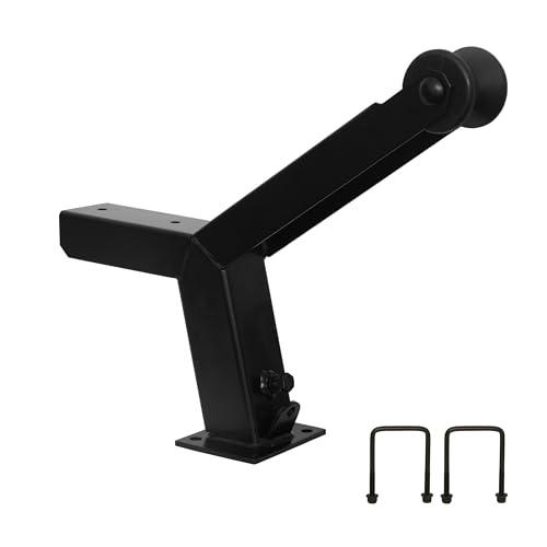 Extreme Max 3006.8785 Adjustable Height Notched Winch Stand with Roller - Black Powder Coat Finish, Hardware Fits 3" W x 4" H Trailer Frames - color: Black, size: Fits 3"W x 4"H Trailer Frames