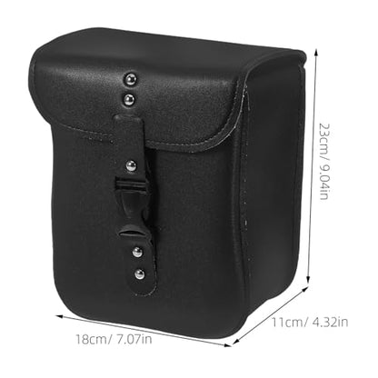 LABRIMP 2pcs Universal Motorcycle Fork Storage Bag with Handlebar Pouch, Waterproof Pu Leather Front Tool Bag for Electric Bikes and Motorbikes, Compact Side Saddle Luggage for Riders